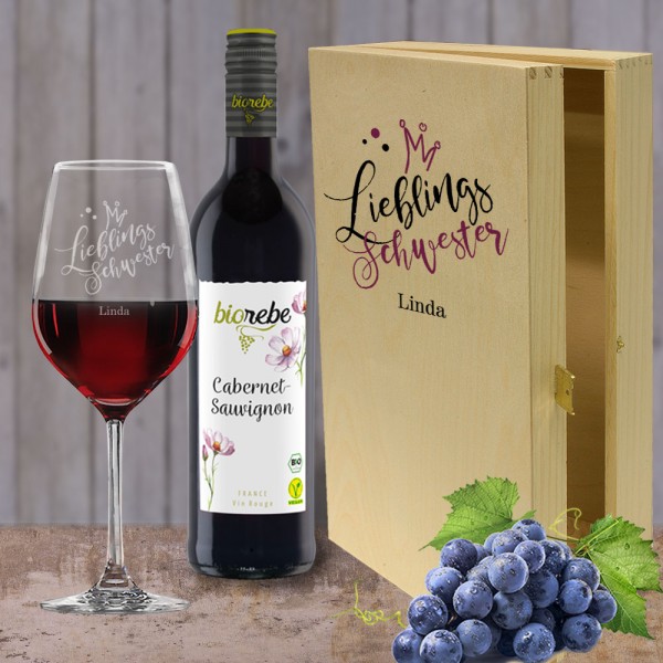 Rotwein Geschenkset personalisiert für den Lieblings-Menschen
