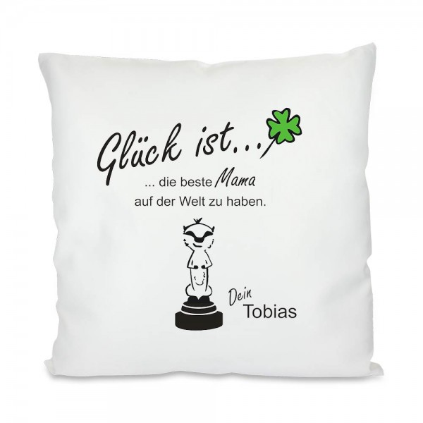 Kissen als Auszeichnung Glück ist... mit Namen