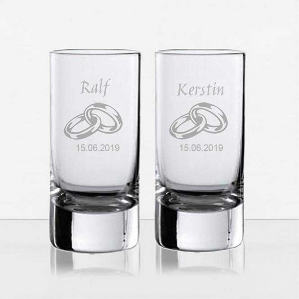 Schnapsgläser mit Gravur zur Hochzeit (2er Set)