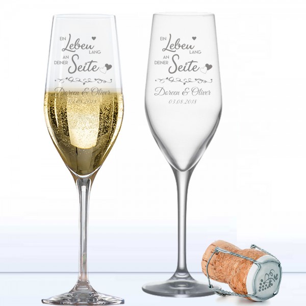 Champagnergläser mit Ihren Namen graviert