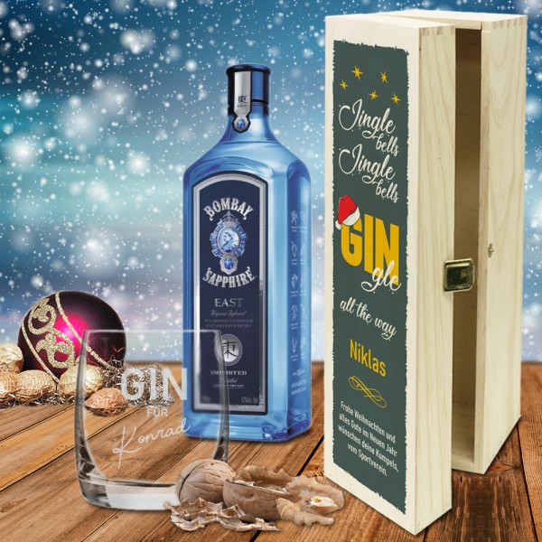 Weihnachts-Geschenk-Set - GINgle Bells - mit Namen und Text bedruckt