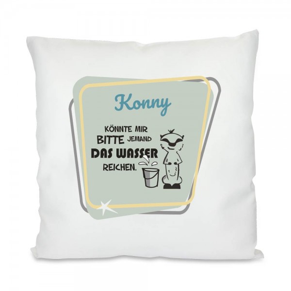 Kissen im Retro-Look mit Namen bedruckt