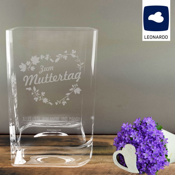 Blumenvase von Leonardo graviert zum Muttertag mit Text