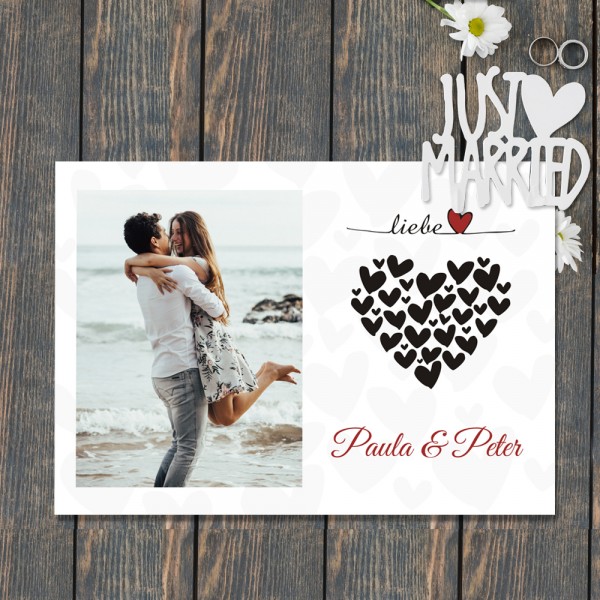 Personalisiertes Tischset / Platzdeckchen für Paare mit Namen bedruckt