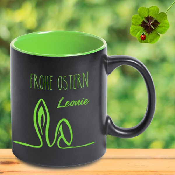 Frohe Ostern Tasse als Geschenkidee mit deinem Namen