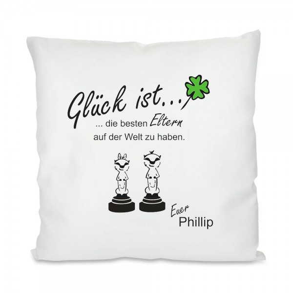 Kissen als Geschenk Glück ist... mit Druck