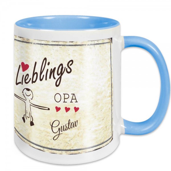 Tasse Lieblings-Mensch mit Namen im Retro-Look