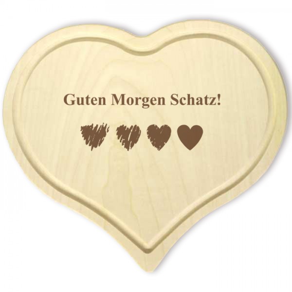 Herz Frühstücksbrettchen Holz individuell