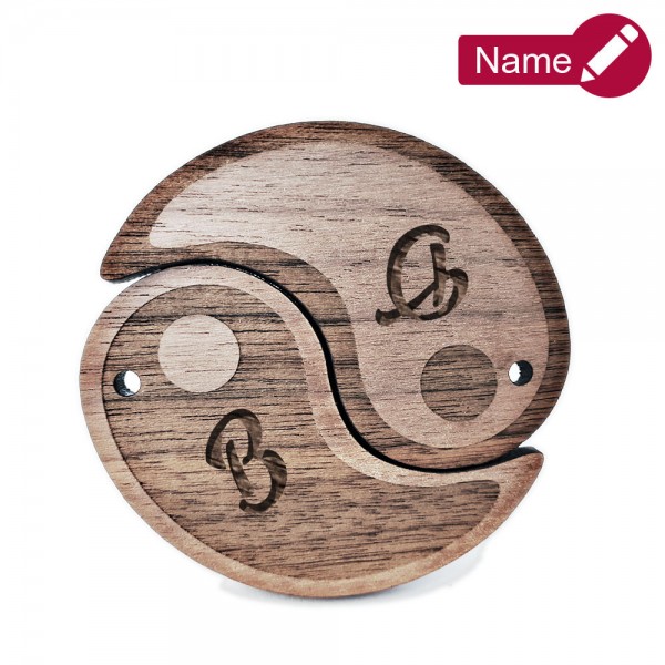 Holz Schlüsselanhänger YinYang mit individueller Gravur