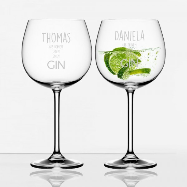 GIN & Tonic Gläser im 2er Set mit Wunschnamen