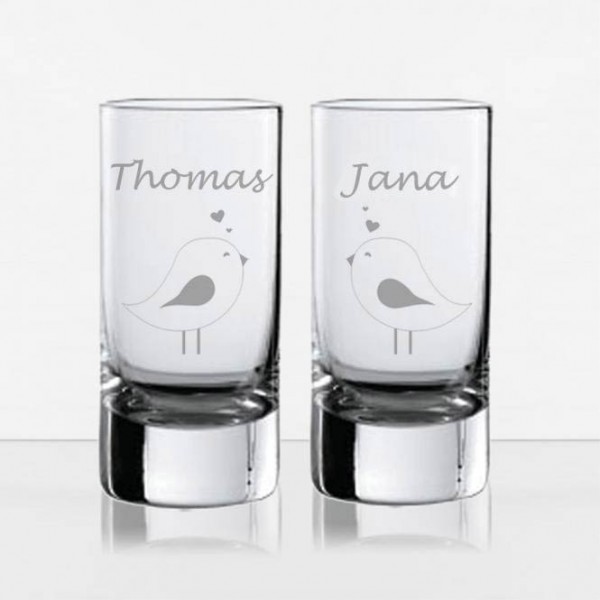 Schnapsglas mit Gravur für Paare