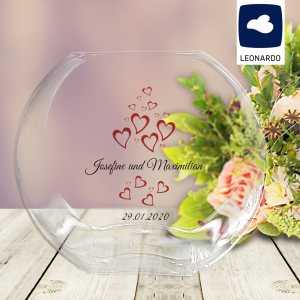 Personalisierte Vase von Leonardo mit Wunschtext bedruckt
