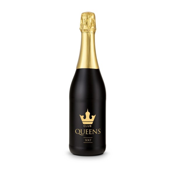 Schwarze Flasche Sekt 0,75 l Cuvée bedruckt mit eigenem Etikett