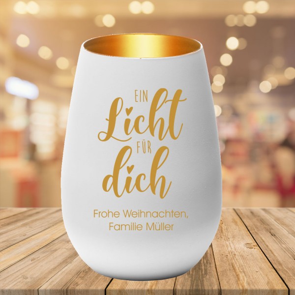 Windlicht mit deinem Wunschtext gravieren lassen