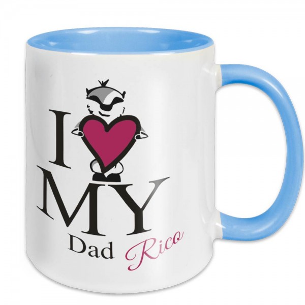 Tasse I love mit Namen für Papa