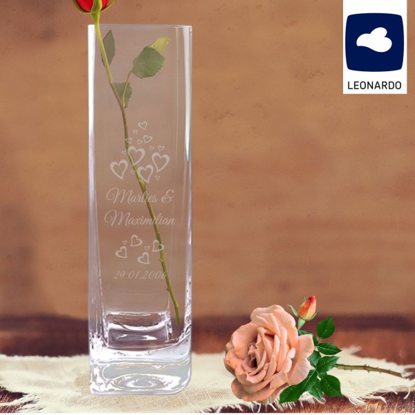 Elegante Vase von Leonardo mit Gravur für Paare