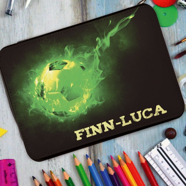 Federmäppchen Fußball mit Namen personalisiert