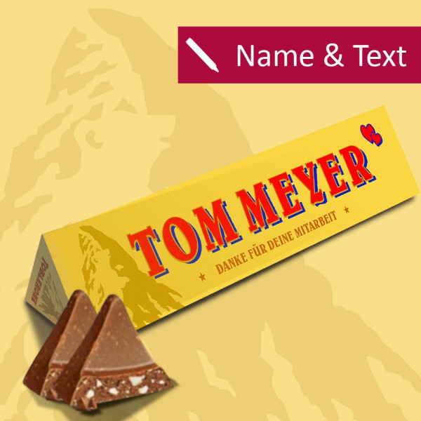 Toblerone Schokolade mit Namen für Kunden, Mitarbeiter oder Gäste - 360 g Spar Set