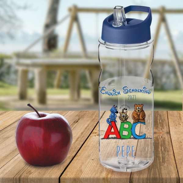 Trinkflasche zum Schulanfang mit Namen personalisiert 650 ml
