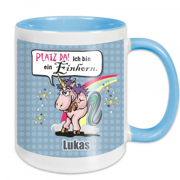 Kaffeetasse Einhorn mit Namen