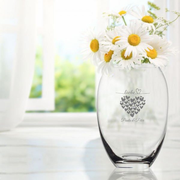 Vase mit Namen zur Hochzeit