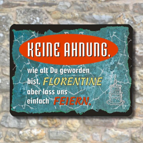 Blechschild zum Geburtstag personalisiert