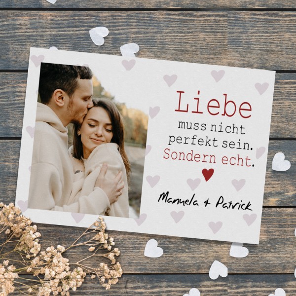 Tischset mit Foto für Paare mit Namen bedruckt