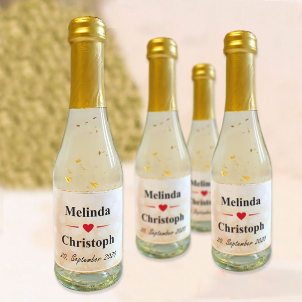Sekt-Flasche 0,2 l mit Namen zur Hochzeit