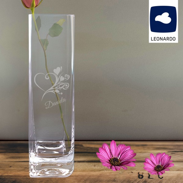 Personalisierte Vase von Leonardo graviert mit Herz
