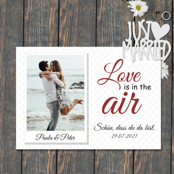5er Tischset mit Foto - Love is in the air
