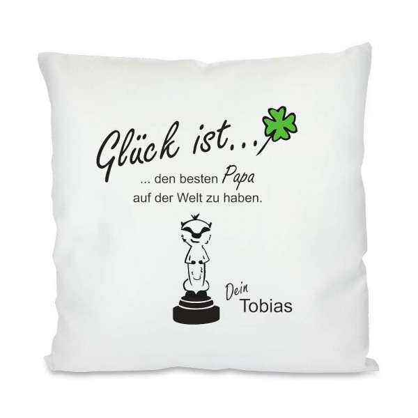 Kissen "Glück ist..." mit deinem Namensaufdruck