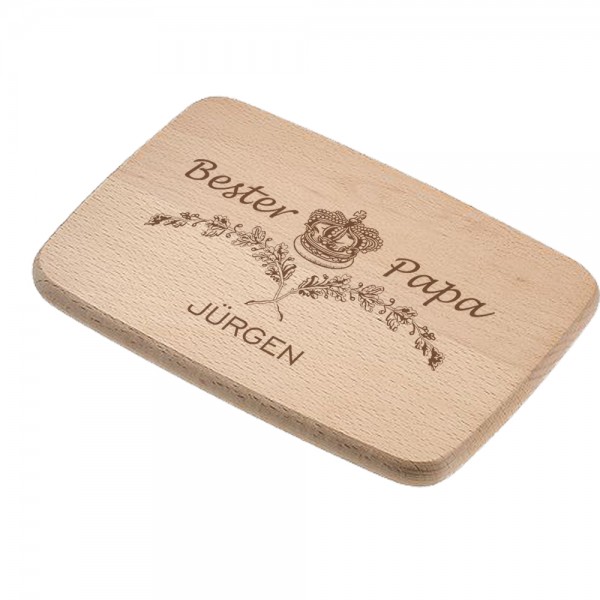 Frühstücksbrett als Geschenk für den besten Papa graviert