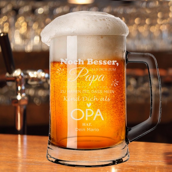 Bierkrug / Bierseidel "Noch besser als" für den Papa und Opa