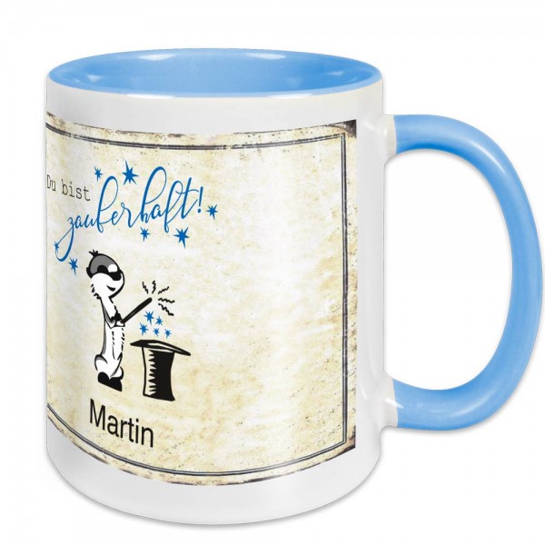 Tasse zauberhaft mit Namen im Vintage-Look