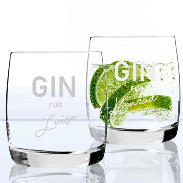 2 GIN Gläser mit Namen graviert