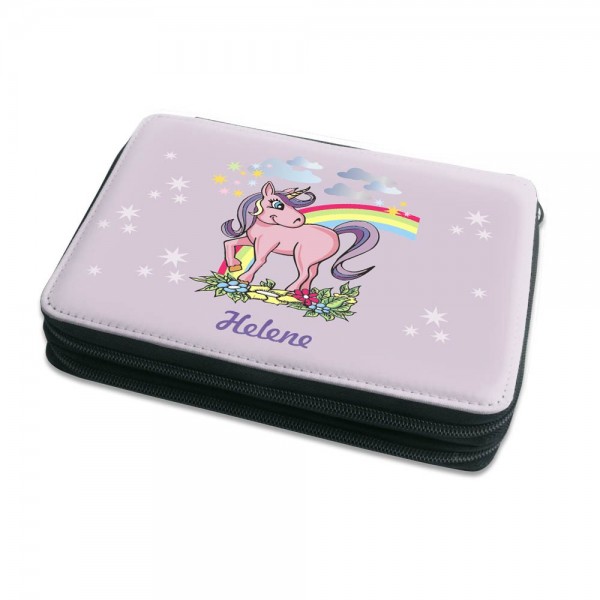Gefülltes Federmäppchen "Einhorn" personalisiert