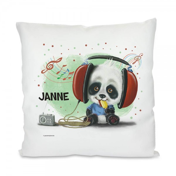 Panda Kissen als Geschenk für Kinder mit Namen bedruckt