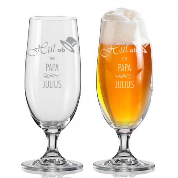 Personalisierbares Geschenk Bierglas mit Wunsch-Gravur