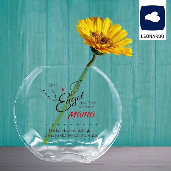 Einen Engel ohne Flügel - Leonardo Vase mit Wunschtext bedrucken