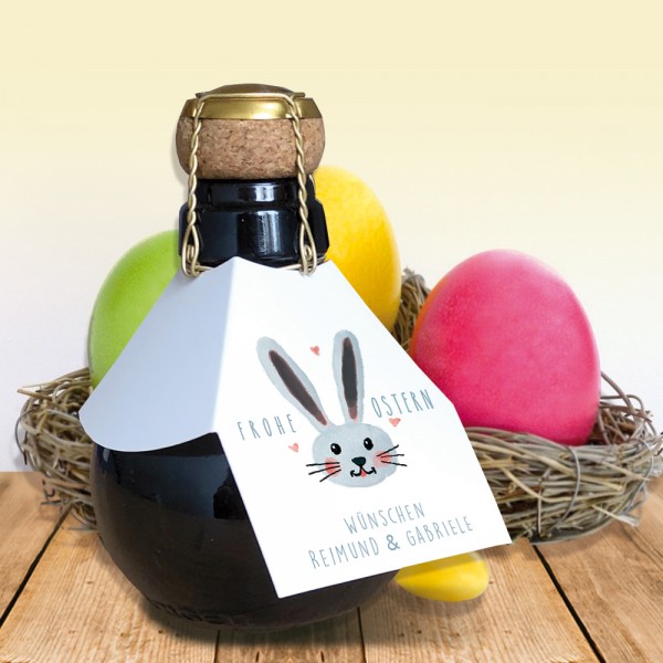 Personalisierte Sektbombe mit Flaschenanhänger - Frohe Ostern