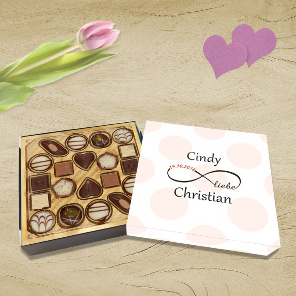 Lindt Pralinen *Unendlichkeit* zur Hochzeit bedruckt