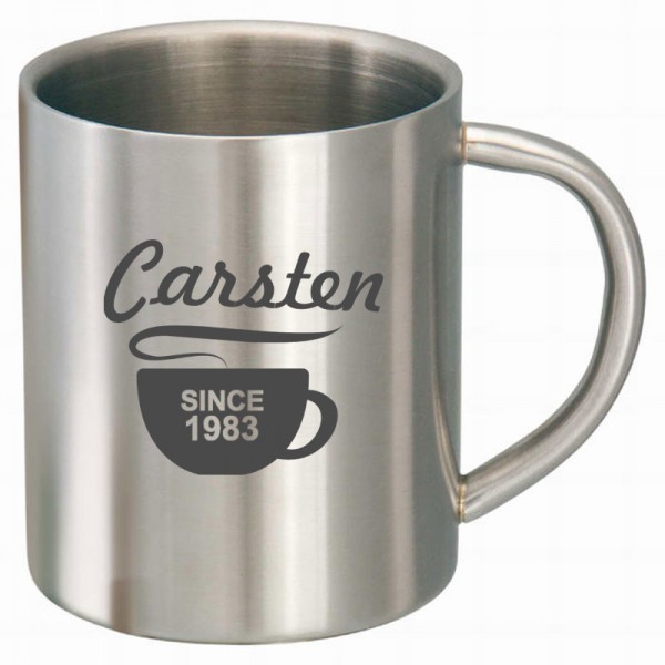 Edelstahl-Tasse mit persönlicher Gravur