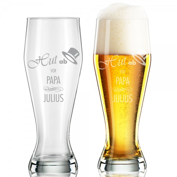 Weizenbierglas / Weißbierglas mit individueller Gravur