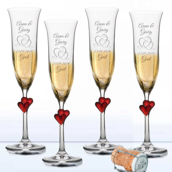 Sektgläser mit Gravur Hochzeit im Set