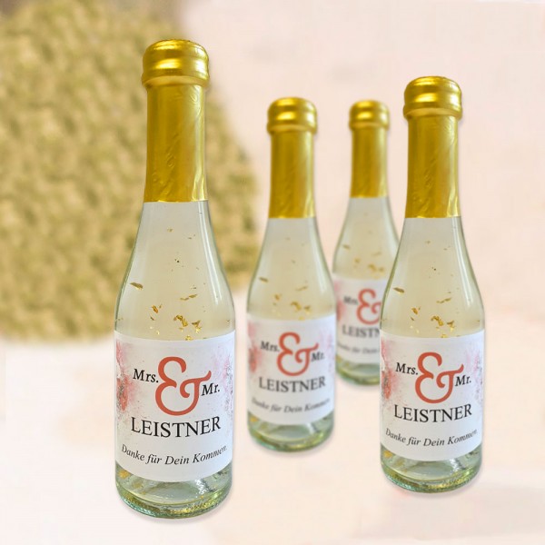Hochzeits- Sekt als Gastgeschenk personalisiert
