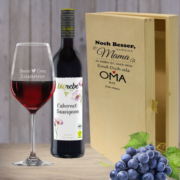 *Noch besser als* Rotwein Geschenkset für die liebste Mama / Oma