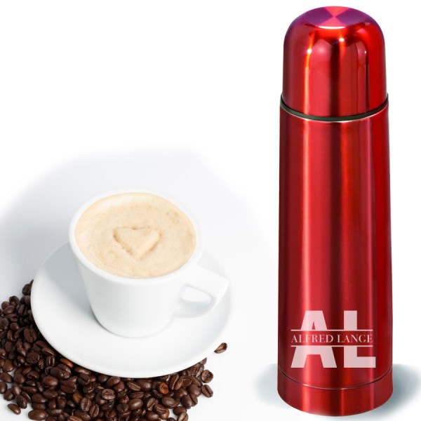 Isolierflasche mit Gravur rot 0,7 l