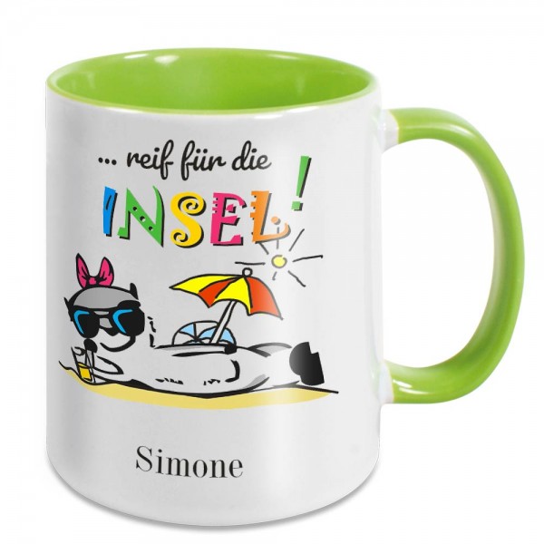 Bedruckte Tasse Reif für die Insel mit Namen
