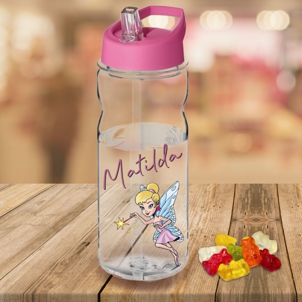 Bedruckte Trinkflasche 650 ml mit Fee und deinem Namen