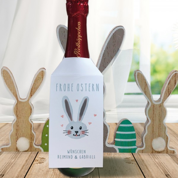 Personalisierter Flaschenanhänger für Sektflaschen zu Ostern